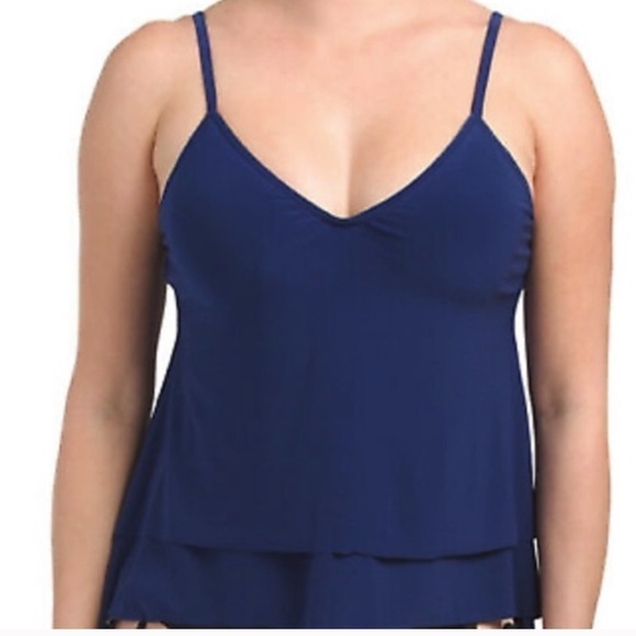Magicsuit Blue Layered Tankini Swim Top Size 10 NWT - Picture 2 of 8